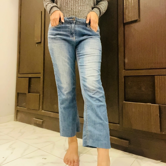 Blue ankle length bootcut jeans - Picture 2 of 4